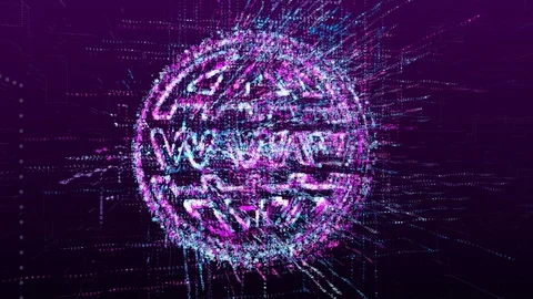 Internet sign animation, virtual world www. Stock Footage 109161727