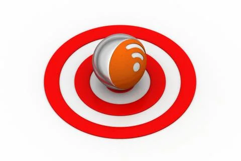 Internet sign  on the target icon Free Stock Illustration