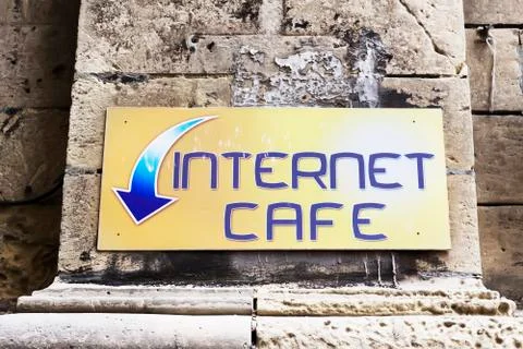 Internet sign on wall Stock Photos