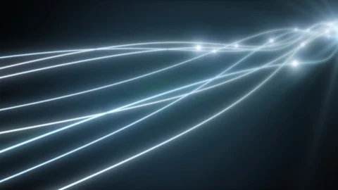 Internet Signal Transmission Over Fiber Optic Cable Wire Concept Stock Footage
