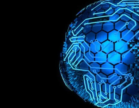 Internet smart earth technology, circuit board data transmission イラスト素材