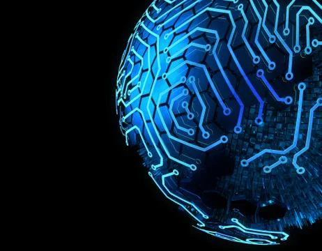Internet smart earth technology, circuit board data transmission 스톡 일러스트