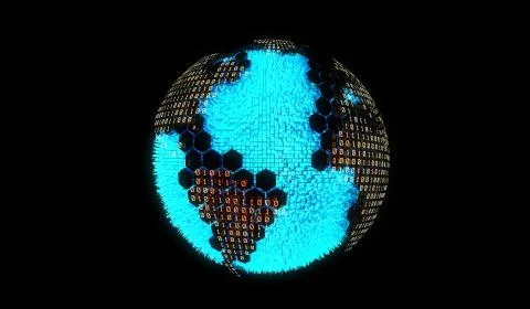 Internet smart earth technology, network data transmission Stock-Illustration