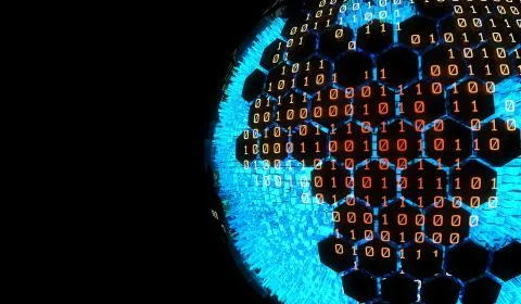 Internet smart earth technology, network data transmission Stock Illustration