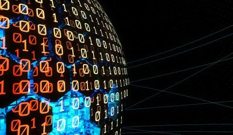 Internet smart earth technology, network data transmission Stock-Illustration