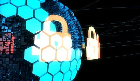 Internet smart earth technology, network data protection Stock Illustration