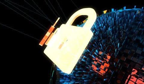 Internet smart earth technology, network data protection 库存插图