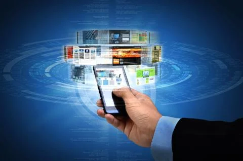 Internet on smart phone concept Stock Illustration