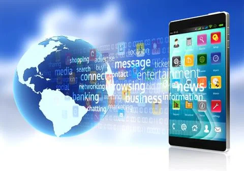 Internet on Smart rphone Stock Illustration