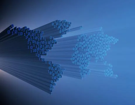 Internet Smart Technology, World Map Illustrazione stock