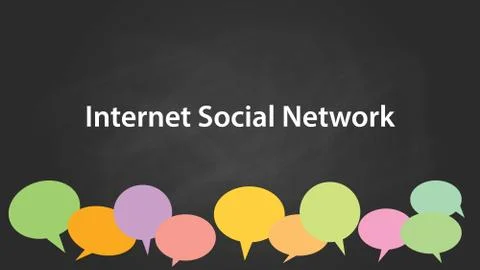 Internet social network white text illustration with colourful empty callouts Stock Illustration