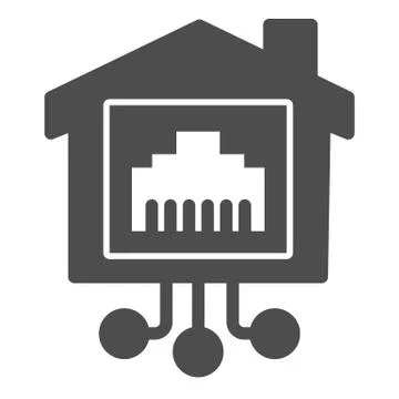 Internet socket in smart house solid icon, smart home concept, technology sign Stock Illustration