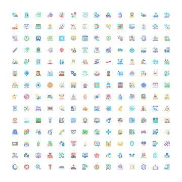 Internet software design user interface icon set 库存插图