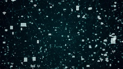 Internet space, technical and futuristic animation Stock Footage 122690448