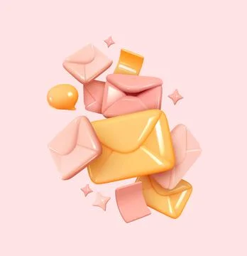 Internet Spam, mail, email, dialogue bubble. Creative concept composition. Re Stock Illustration