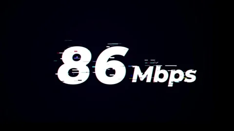 Internet Speed 0 to 100 Mbps Glitch RGB Split Counter Animation Stock Footage 320149289