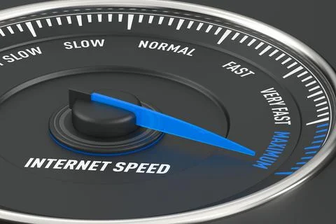 Internet speed on car speedometer.  3D illustration Stockillustratie