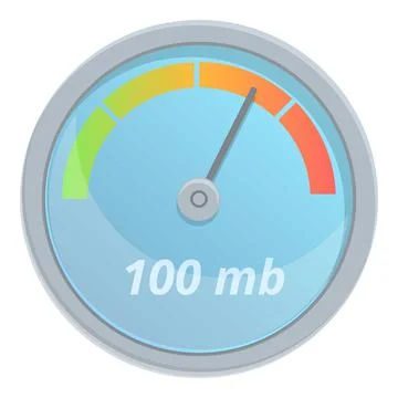 Internet speed computer icon, cartoon style Stock Illustration