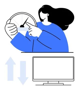 Internet speed, connectivity tracking, data transfer, network performance, te 스톡 일러스트