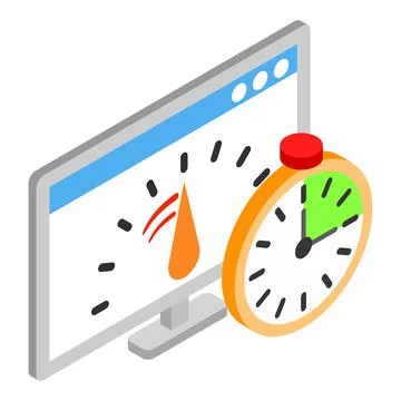 Internet speed icon, isometric style Stock Illustration