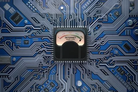 Internet speed level connection concept. Maximum internet speed on meter and  Stock-Fotos