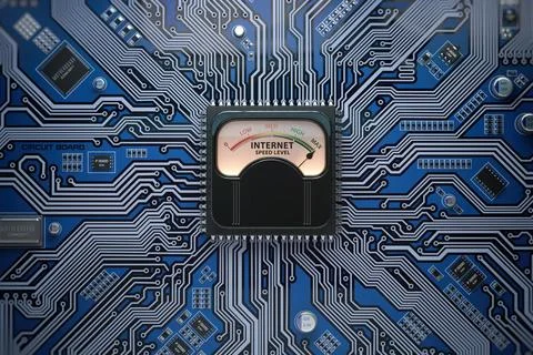 Internet speed level connection concept. Maximum internet speed on meter a... Stock-Fotos