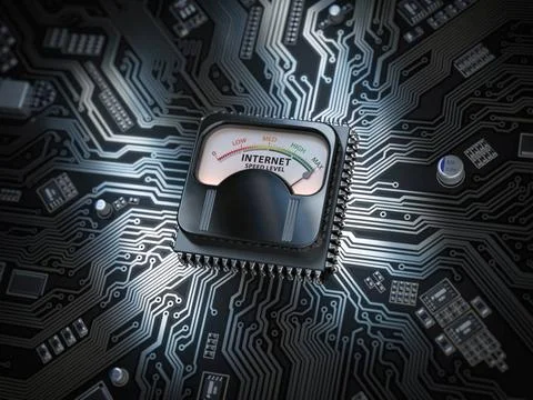 Internet speed level connection concept. Maximum internet speed on meter a... Stock-Fotos