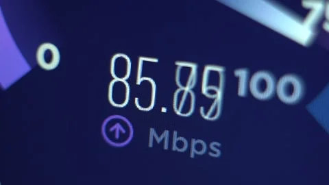 Internet speed measurement. Internet connection test. Slow internet connection Stock Footage 272962938