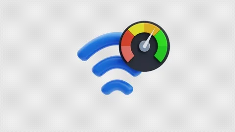 Internet speed performance with wifi signal meter 3d animation Video stock 326979229