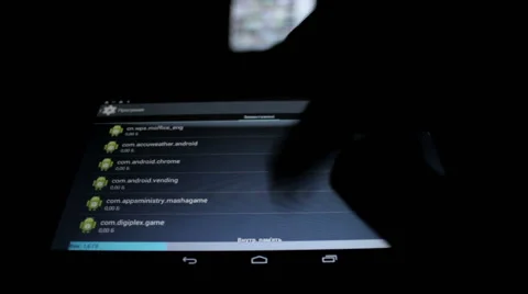 Internet speed on the tablet Stock Footage 49361923