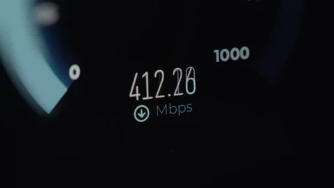 Internet speed test app on smartphone, macro view Stock Footage 291526326