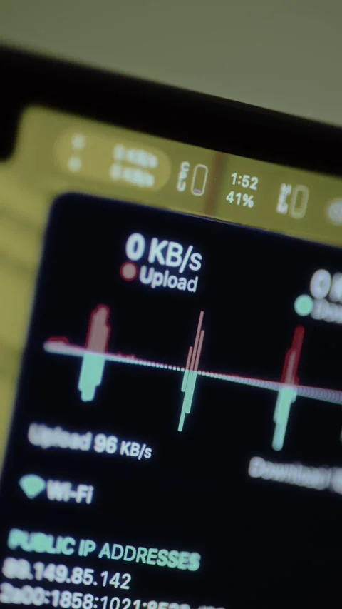 Internet speed test application, network performance details Stock Footage 327477112