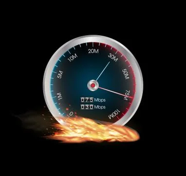 Internet speed test meter Stock Illustration