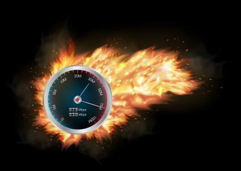 Internet speed test meter Stock Illustration