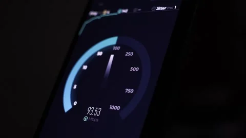 Internet speed test on a smartphone Stock Footage 265375179