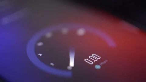 Internet speed test for upload speed analysis. speedometer dashboard. Vidéo 234985895