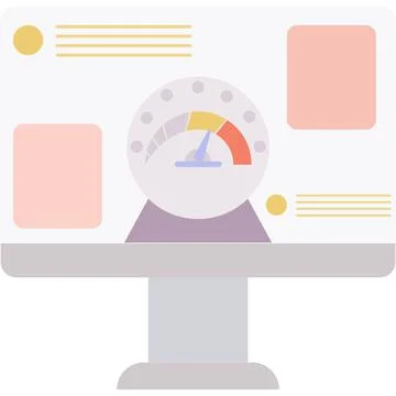 Internet speed test vector speedometer flat icon 스톡 일러스트