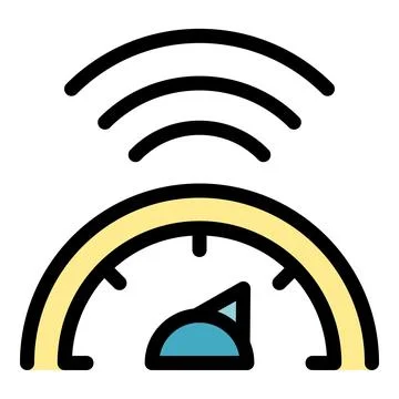 Internet speedometer measuring fast wireless connection Stock Illustration