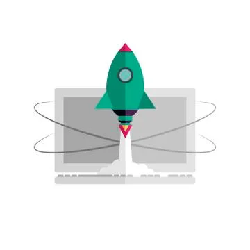 Internet start up new business project Stock Illustration