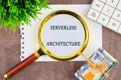 Internet storage and network infrastructure concept. SERVERLESS ARCHITECTURE  Stockfoto's