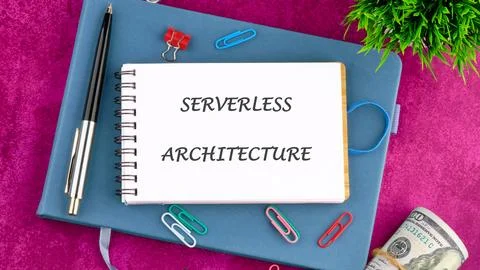 Internet storage and network infrastructure concept. SERVERLESS ARCHITECTURE  스톡 사진
