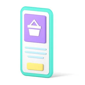 Internet store purchase choosing profile account cart smartphone app user i.. Stock Illustration