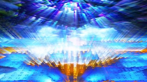 Internet Streaming Abstraction Stock Illustration