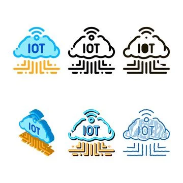 Internet of styleset things icon vector outline Stock Illustration