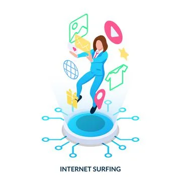 Internet surfing concept.  Stock Illustration