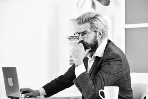 Internet surfing. Modern technology. Web developer. Desperation sometimes drives Stock Photos