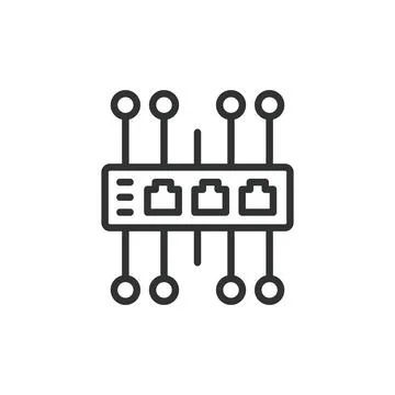 Internet switch, icon in line design. Internet, switch, network, connectivity イラスト素材