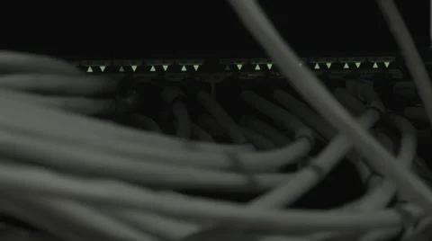 Internet switch with traffic LEDs blinking Video stock 57748046