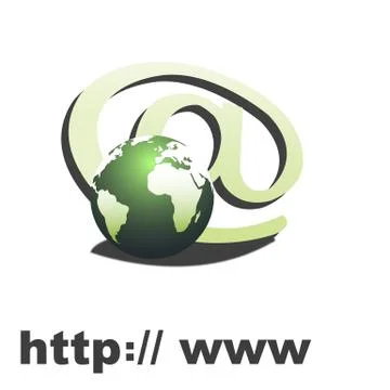 Internet symbol with globe, http 库存插图