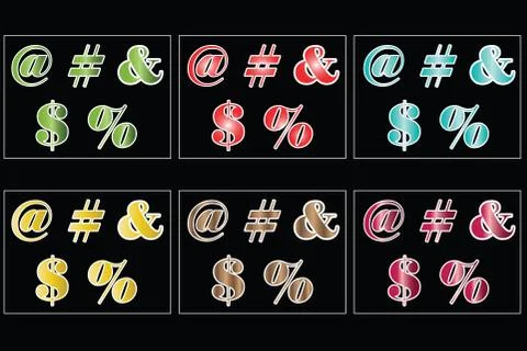 Internet symbols vector set in multiple colors Stock Illustration